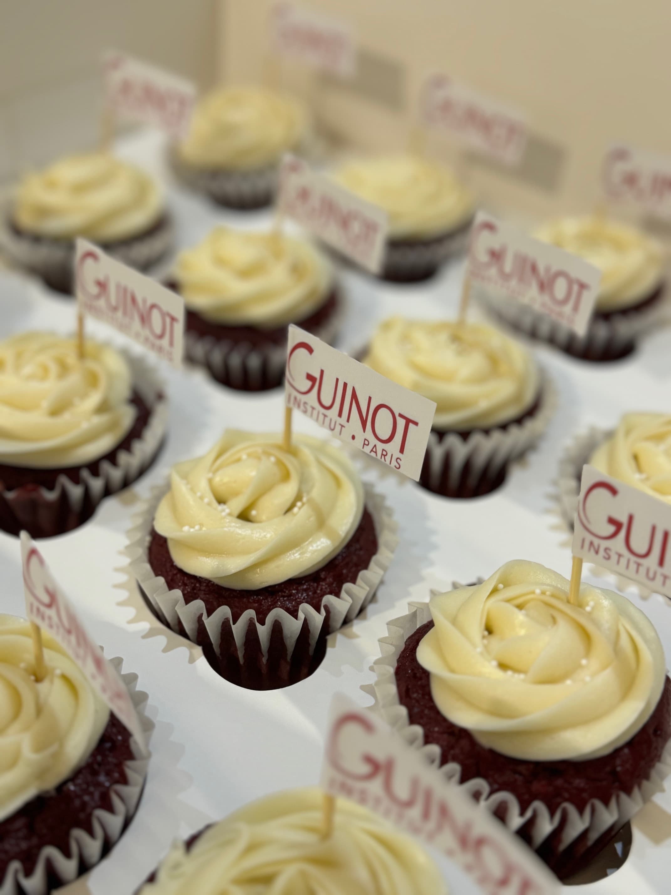 Branded cupcakes for a corporate event.