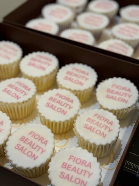 Branded cupcakes for Fiora Beauty Salon.